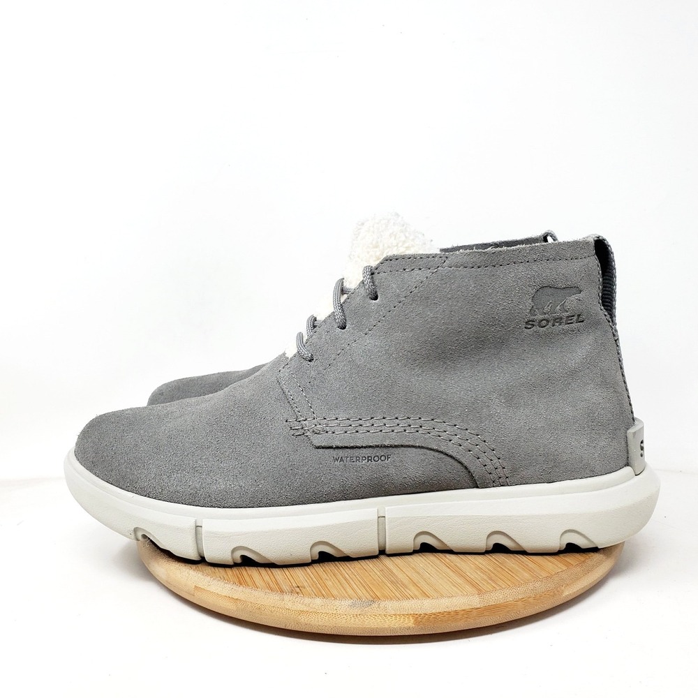 Sorel Explorer II Drift Boots Womens 8 Grey Suede Lace Up Chukka Waterproof Shoe